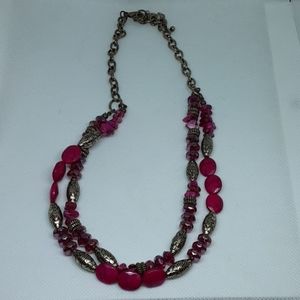 Pink beaded necklace
